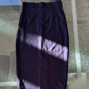 Tommy Hilfiger Dark Blue Pencil Skirt with Pinstripes